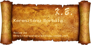 Keresztény Borbála névjegykártya